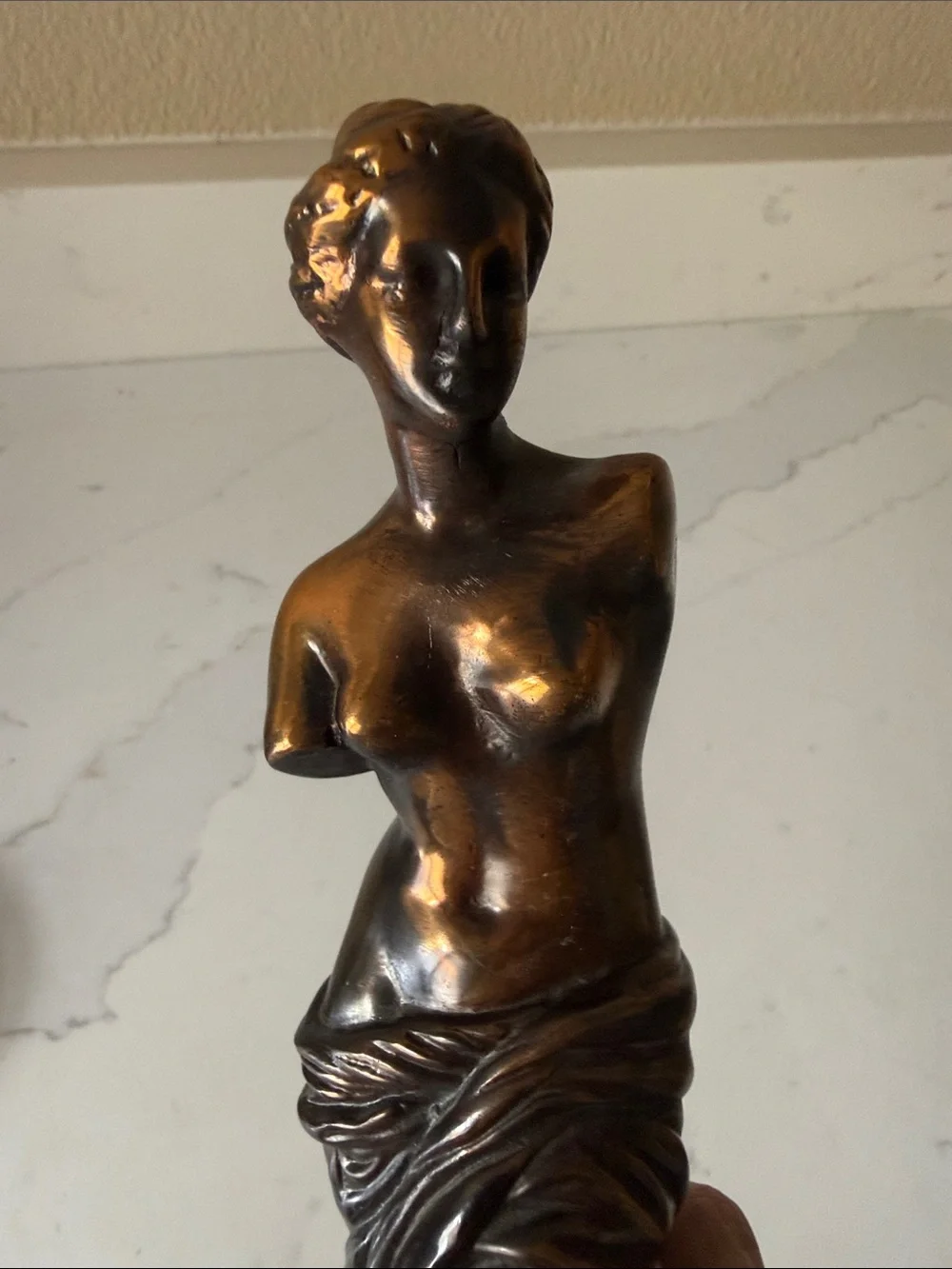Vintage Bronze Venus Sculptural Statue Madebin Greece and Signed